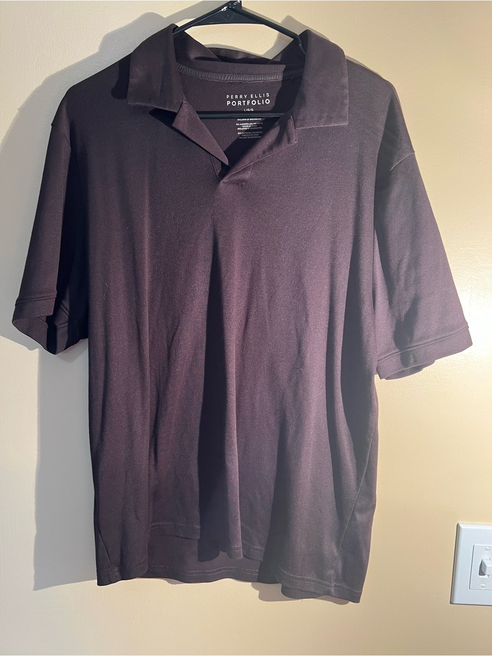 Men’s Perry Ellis Black Short Sleeve Polo Shirt Size Large